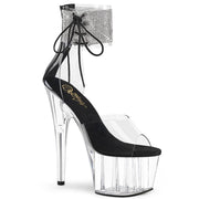 Pleaser ADORE-724RS Platform Sandal (Clear-Black/Clear) 5
