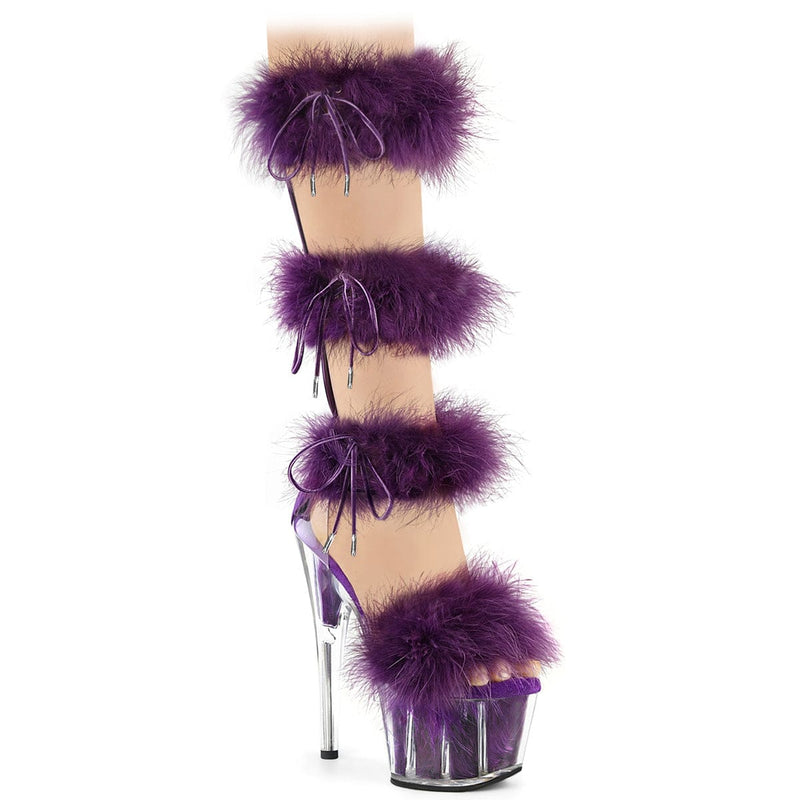 Pleaser ADORE-728F Platform Sandal (Clear-Purple Fur/M) 5