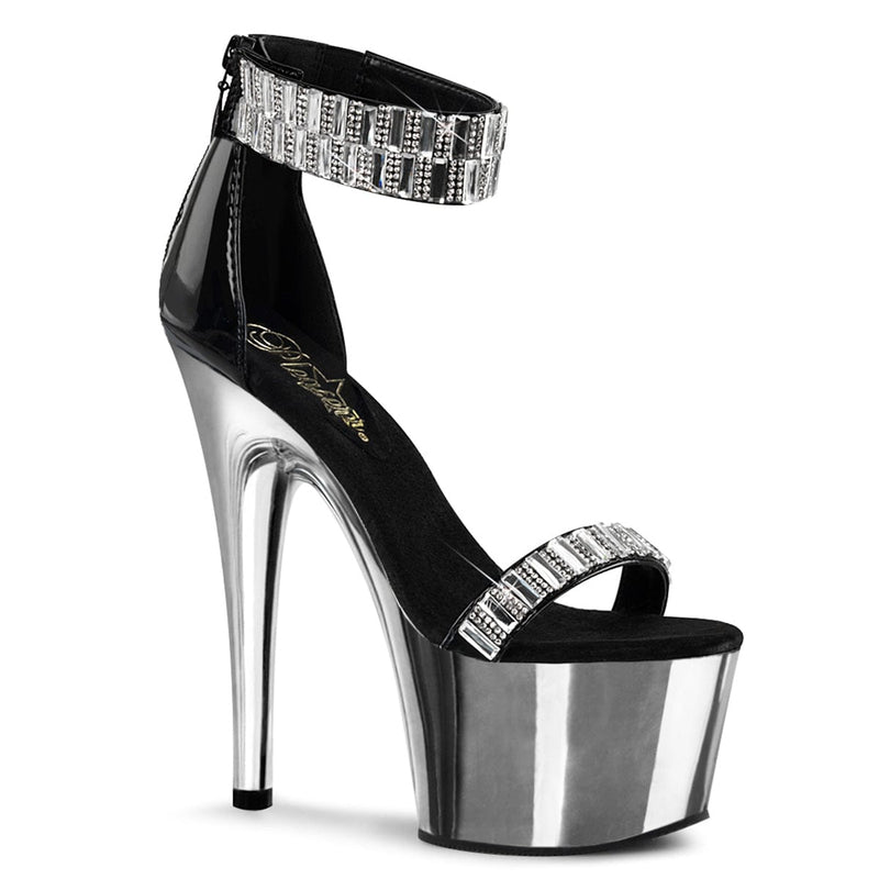 Pleaser ADORE-769RS Platform Sandal (Black/Silver Chrome) 5
