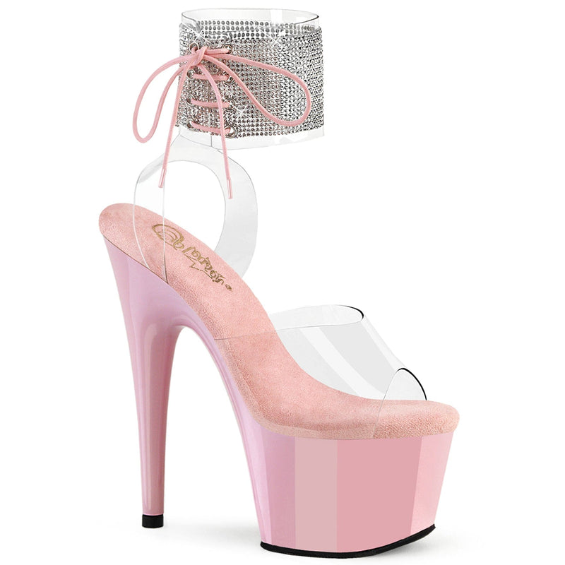 Pleaser ADORE-791-2RS Platform Sandal (Clear/Baby Pink) 5