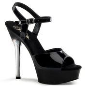 Pleaser ALLURE-609 Platform Sandal (Black Patent/Black) 5