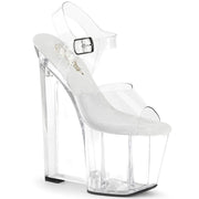 Pleaser AMAZE-808 Platform Sandal (Clear/Clear)