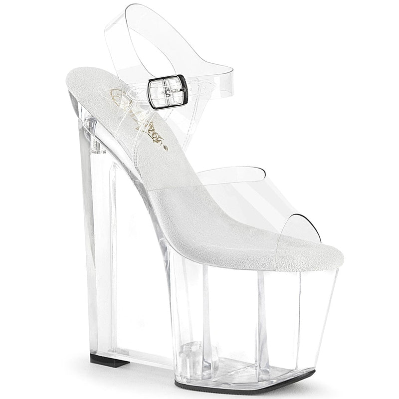 Pleaser AMAZE-808 Platform Sandal (Clear/Clear)