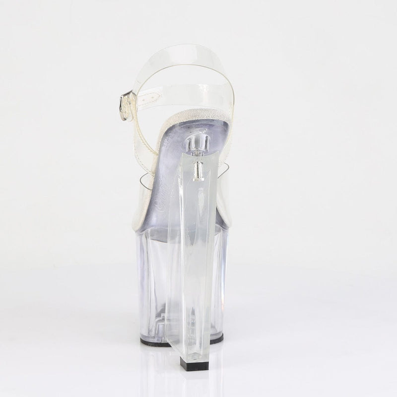 Pleaser AMAZE-808 Platform Sandal (Clear/Clear)