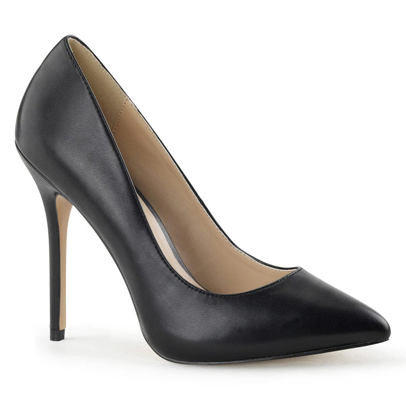Pleaser AMUSE-20 Pump (Black Faux Leather) 5