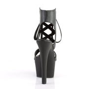 Pleaser ASPIRE-600-14 Platform Sandal (Black Faux Leather/Black Matte)