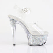 Pleaser ASPIRE-608RSI Platform Sandal (Clear/Clear-Silver AB Rhinestone)