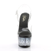 Pleaser ASPIRE-608STD Platform Sandal (Clear/Black-Clear)