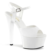 Pleaser ASPIRE-609 Platform Sandal (White Patent/White) 5