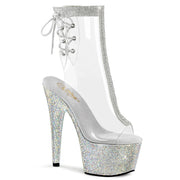 Pleaser BEJEWELED-1018C-2RS Platform Ankle Boot (Clear/Silver Rhinestone) 5