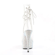 Pleaser BEJEWELED-1018DM-6 Platform Ankle Boot (Clear/Silver Multi Rhinestone)