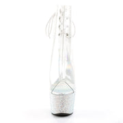 Pleaser BEJEWELED-1018DM-7 Platform Ankle Boot (Clear/Silver Multi Rhinestone)