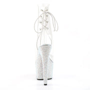 Pleaser BEJEWELED-1018DM-7 Platform Ankle Boot (Clear/Silver Multi Rhinestone)
