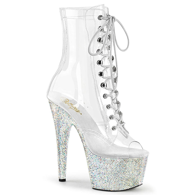 Pleaser BEJEWELED-1021C-7 Platform Ankle Boot (Clear-Rhinestone/Silver AB Rhinestone) 5