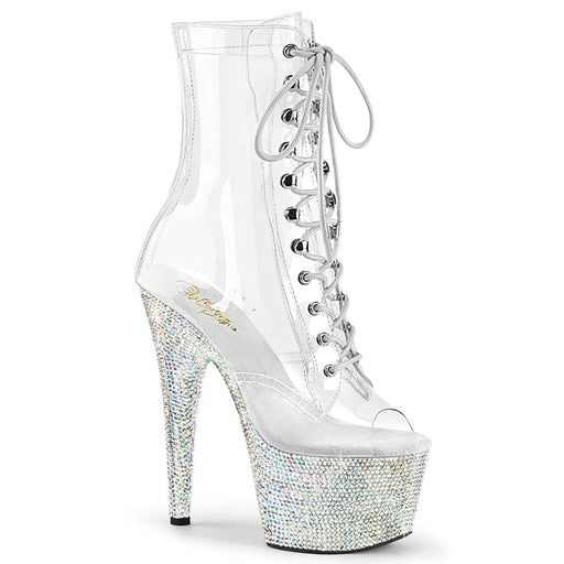 Pleaser BEJEWELED-1021C-7 Platform Ankle Boot (Clear-Rhinestone/Silver AB Rhinestone) 5