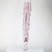 Pleaser BEJEWELED-3017HG-RSF Platform Thigh High Boot (Baby Pink Holo Patent/Silver AB Rhinestone)