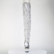 Pleaser BEJEWELED-3017HG-RSF Platform Thigh High Boot (Silver Holo Metallic Pu/Silver AB Rhinestone)