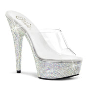 Pleaser BEJEWELED-601DM Platform Slide (Clear/Silver Multi Rhinestone)