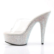 Pleaser BEJEWELED-601DM Platform Slide (Clear/Silver Multi Rhinestone)