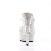 Pleaser BEJEWELED-601DM Platform Slide (Clear/Silver Multi Rhinestone)
