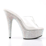Pleaser BEJEWELED-601DM Platform Slide (Clear/Silver Multi Rhinestone)