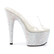 Pleaser BEJEWELED-701DM Platform Slide (Clear/Silver Multi Rhinestone)