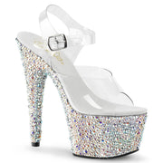 Pleaser BEJEWELED-708MS Platform Sandal (Clear/Silver Multi Rhinestone) 5