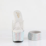 Pleaser BEJEWELED-712RS Platform Slide (Clear/Silver Multi Rhinestone)