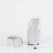 Pleaser BEJEWELED-712RS Platform Slide (Clear/Silver Multi Rhinestone)