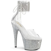 Pleaser BEJEWELED-724RS Platform Sandal (Clear/Silver Rhinestone)