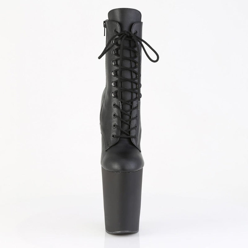 Pleaser BEWITCHED-1020 Platform Ankle Boot (Black Faux Leather/Black Matte)