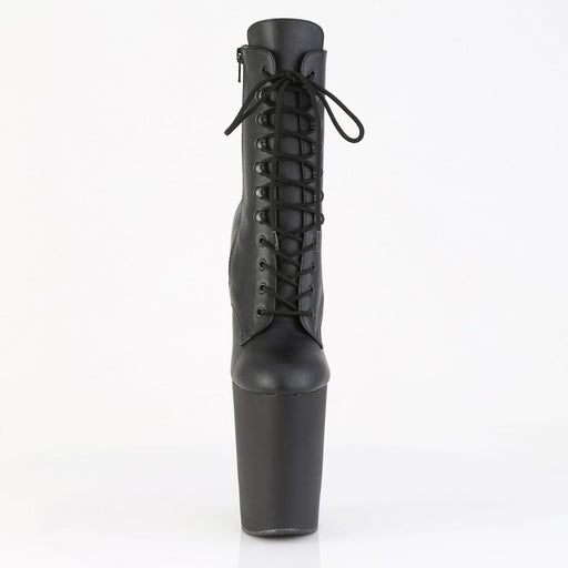 Pleaser BEWITCHED-1020 Platform Ankle Boot (Black Faux Leather/Black Matte)