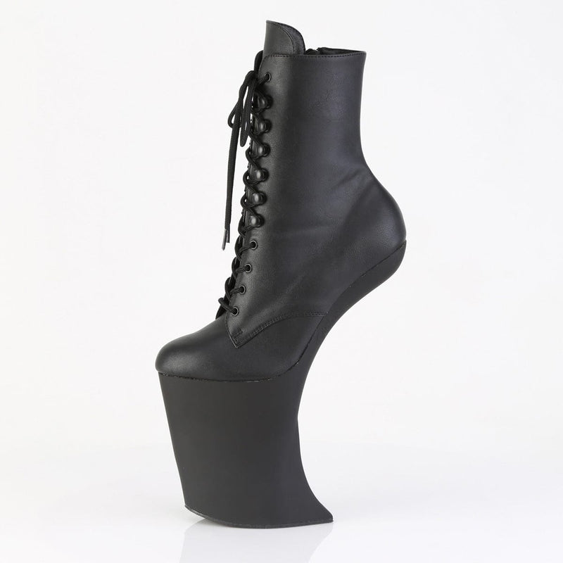 Pleaser BEWITCHED-1020 Platform Ankle Boot (Black Faux Leather/Black Matte)