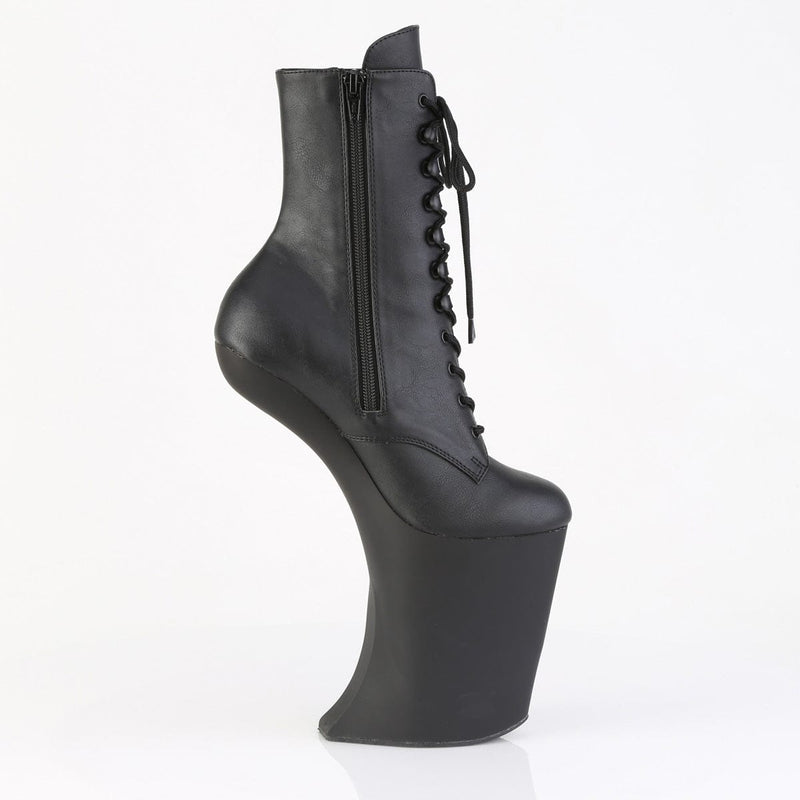 Pleaser BEWITCHED-1020 Platform Ankle Boot (Black Faux Leather/Black Matte)