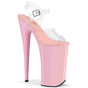 BEYOND-008 Platform Sandal (Clear/Baby Pink)