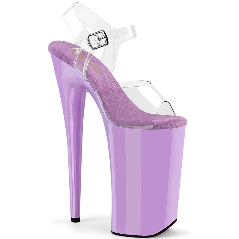 Pleaser BEYOND-008 Platform Sandal (Clear/Lavender)