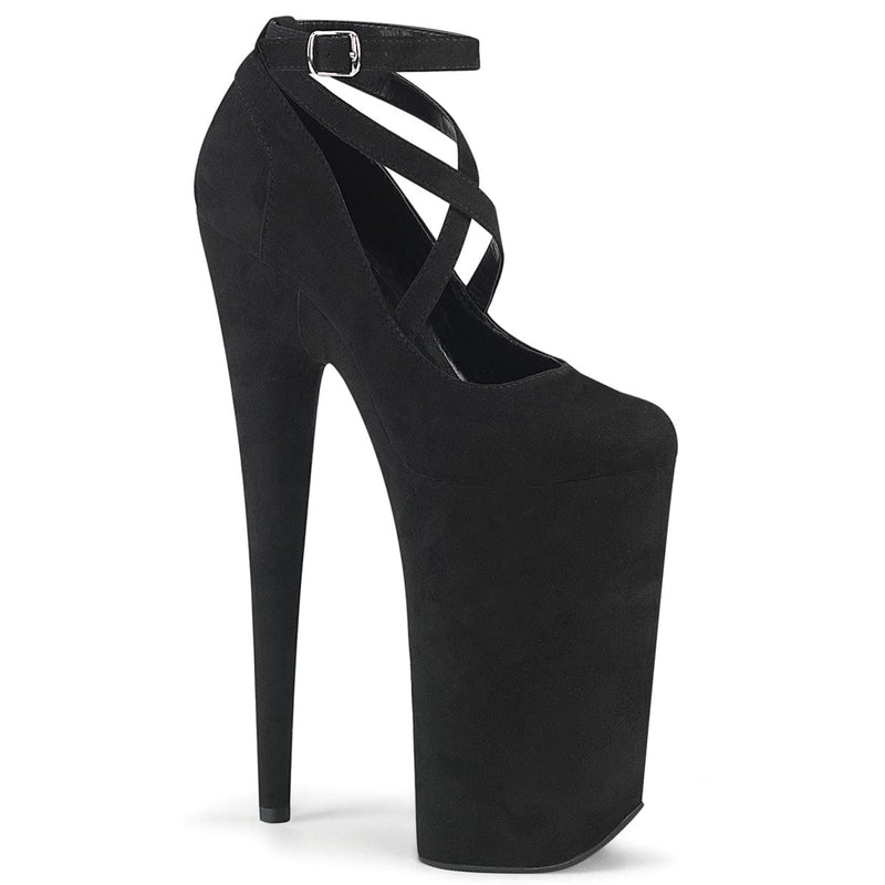 Pleaser BEYOND-087FS Black Faux Suede/Black Faux Suede
