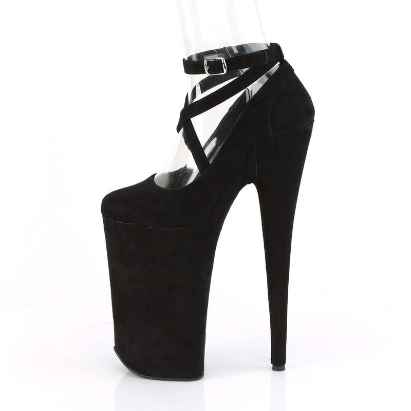 Pleaser BEYOND-087FS Black Faux Suede/Black Faux Suede