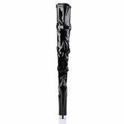 Pleaser BEYOND-3028 Platform Thigh High Boot (Black Stretch Patent/Black)