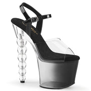 Pleaser BLISS-708-1BC Platform Sandal (Clear-Black/Black-Clear Ombre) 5