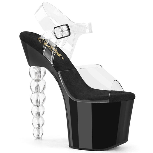 Pleaser BLISS-708 Platform Sandal (Clear/Black-Clear) 5