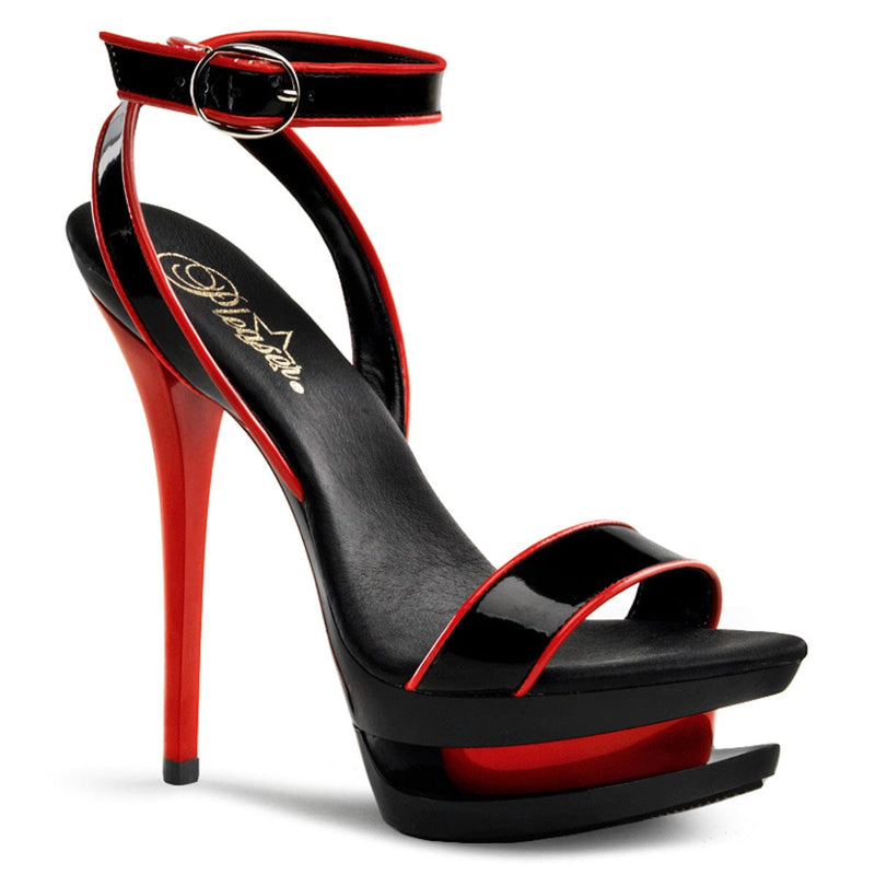 Pleaser BLONDIE-631-2 Platform Sandal (Black Red Patent/Black-Red)