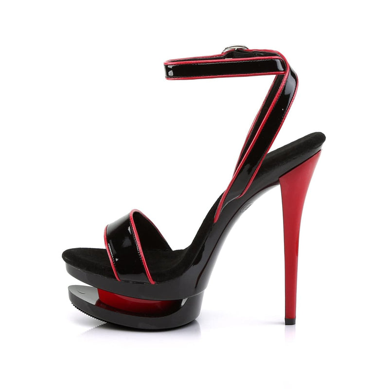 Pleaser BLONDIE-631-2 Platform Sandal (Black Red Patent/Black-Red)