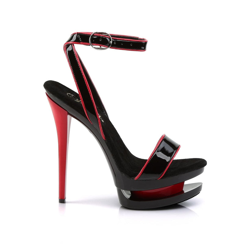 Pleaser BLONDIE-631-2 Platform Sandal (Black Red Patent/Black-Red)