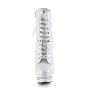 Pleaser BLONDIE-R-1020 Platform Ankle Boot (White Patent/White)