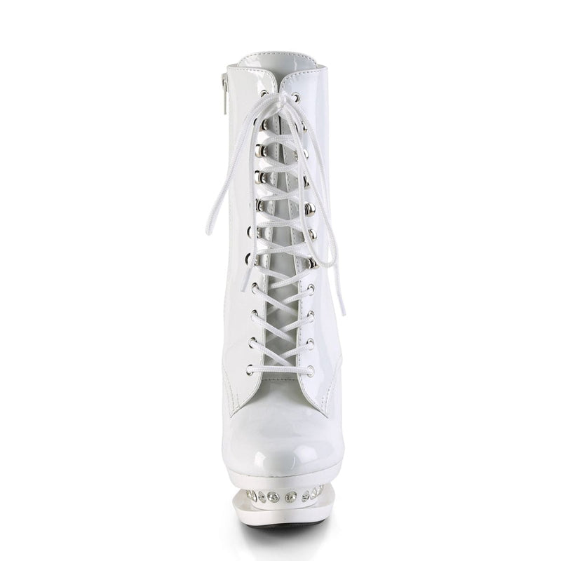 Pleaser BLONDIE-R-1020 Platform Ankle Boot (White Patent/White)