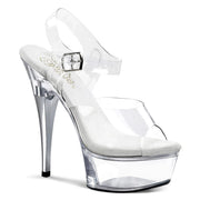 Pleaser CAPTIVA-608 Platform Sandal (Clear/Clear) 5