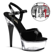 Pleaser CAPTIVA-609 Platform Sandal (Black Patent/Clear)