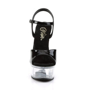Pleaser CAPTIVA-609 Platform Sandal (Black Patent/Clear)