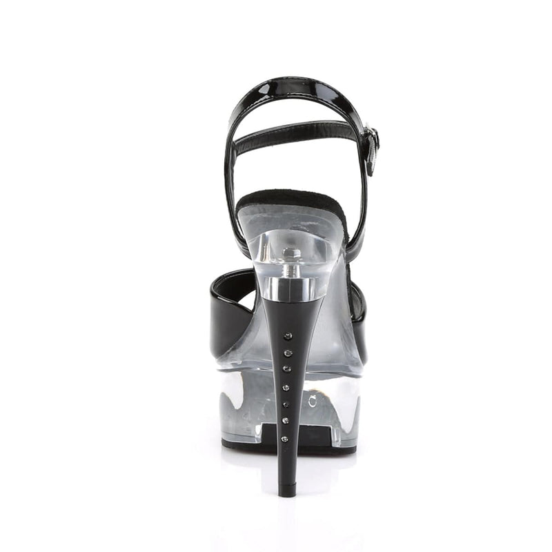 Pleaser CAPTIVA-609 Platform Sandal (Black Patent/Clear)
